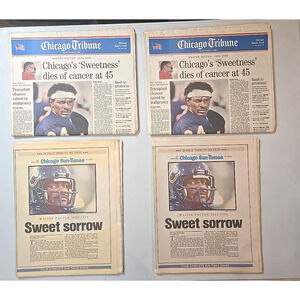 NEW! Walter Payton Tribute, Chicago Tribune & Sun-Times 1999 Newspapers Complete